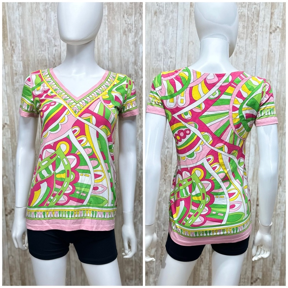 Barbara Gerwit Print V-Neck Tee-Shirt [Item #3]